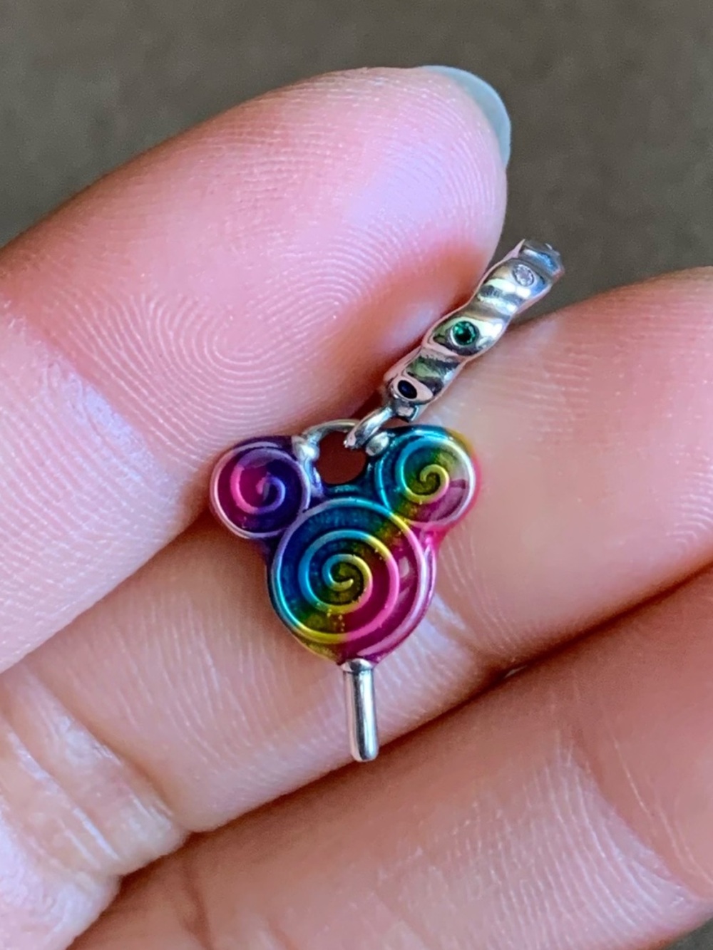 NWOT Disney Lollipop Dangle Charm Sterling Silver 925